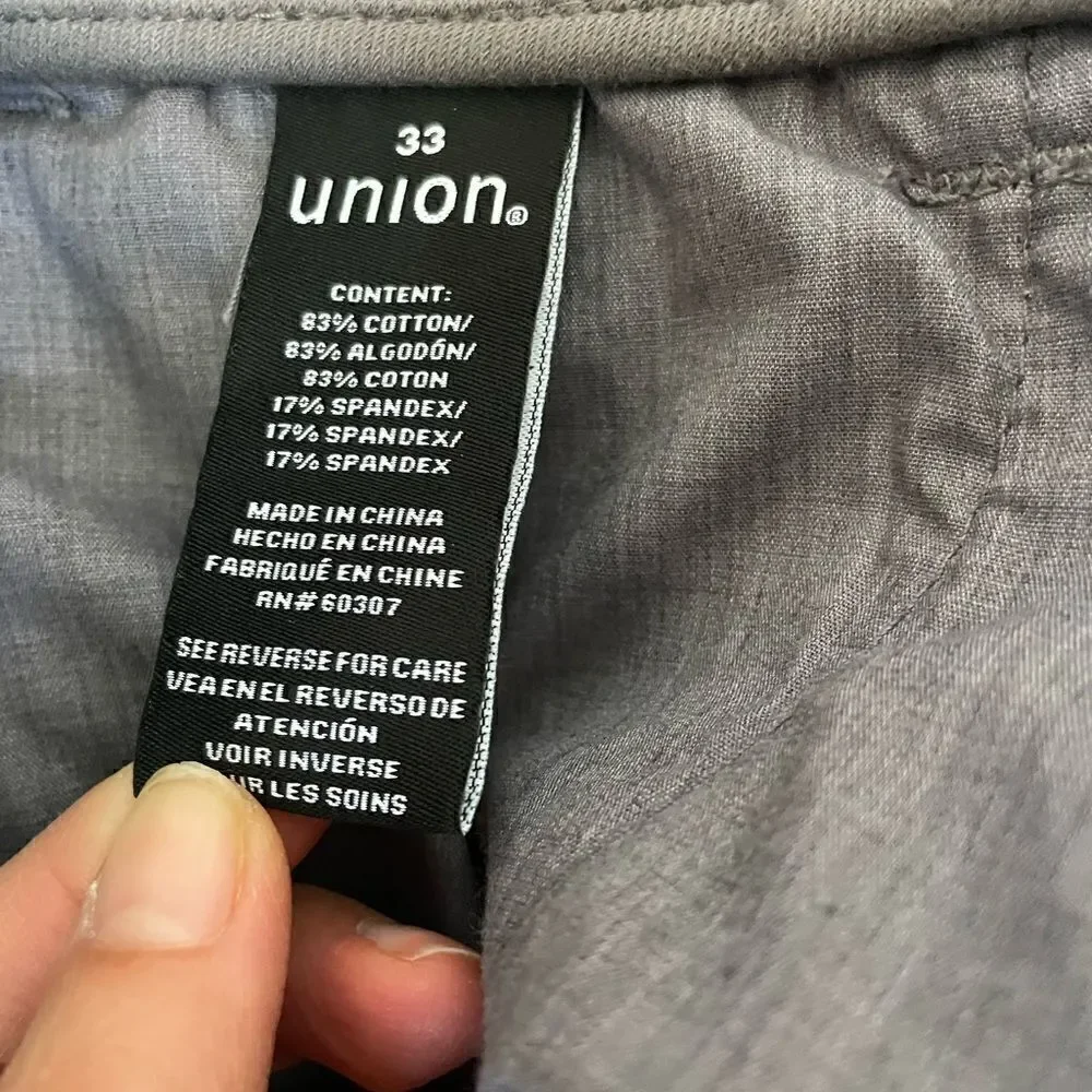 Union Chino Flex Knit Twill Jean Shorts Size 33